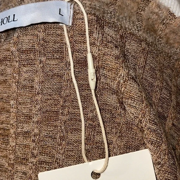 Women's Puff Long Sleeve Shirts Casual Knit Blouses Crew Neck Elegant New L - Picture 8 of 9